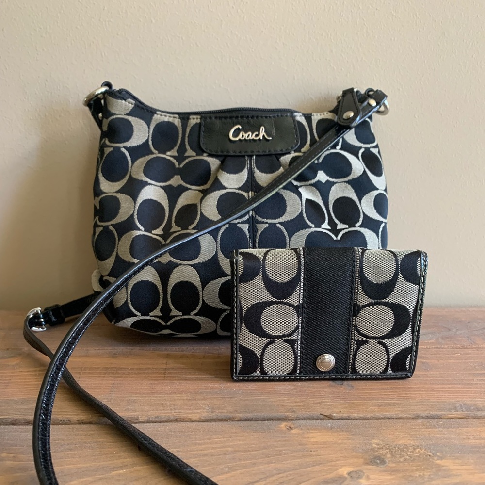 Authentic Coach crossbody matching wallet